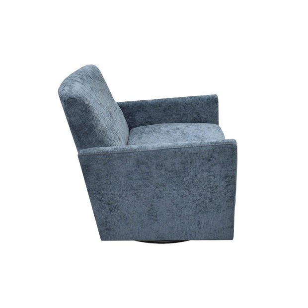 Riley Swivel Club Chair - Aqua Chenille