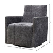 Riley Swivel Club Chair - Ebony Chenille