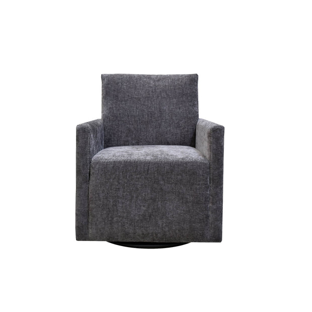 Riley Swivel Club Chair - Ebony Chenille