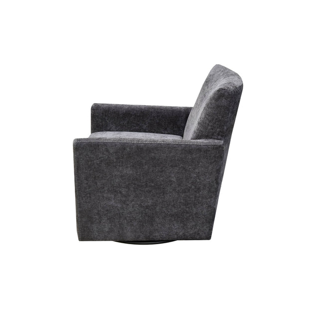 Riley Swivel Club Chair - Ebony Chenille