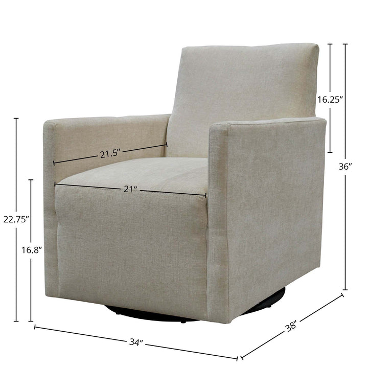 Riley Swivel Club Chair - Ivory