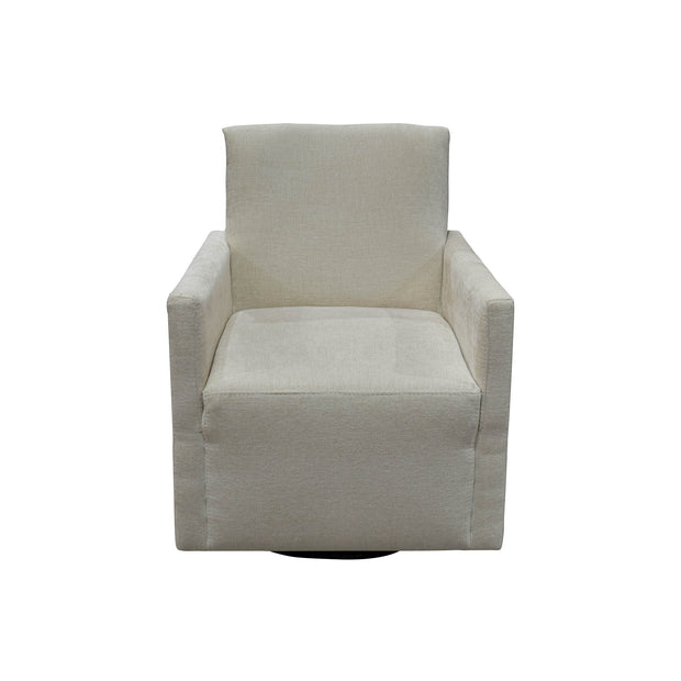 Riley Swivel Club Chair - Ivory Tweed