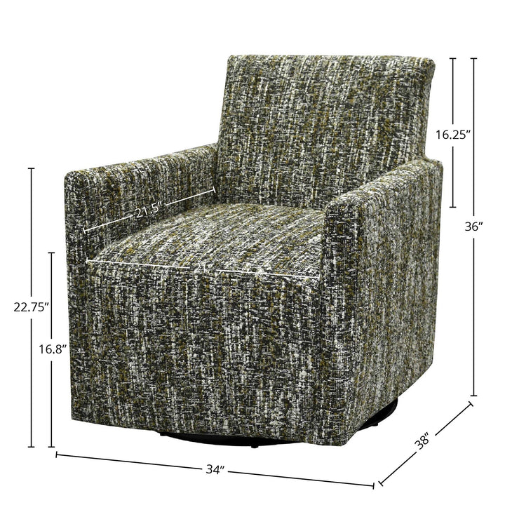 Riley Swivel Club Chair - Paris Green