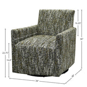 Riley Swivel Club Chair - Paris Green