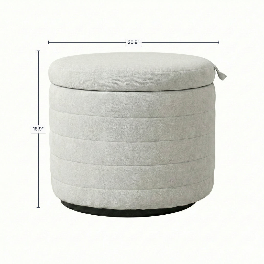 Elio Storage Ottoman - Platinum