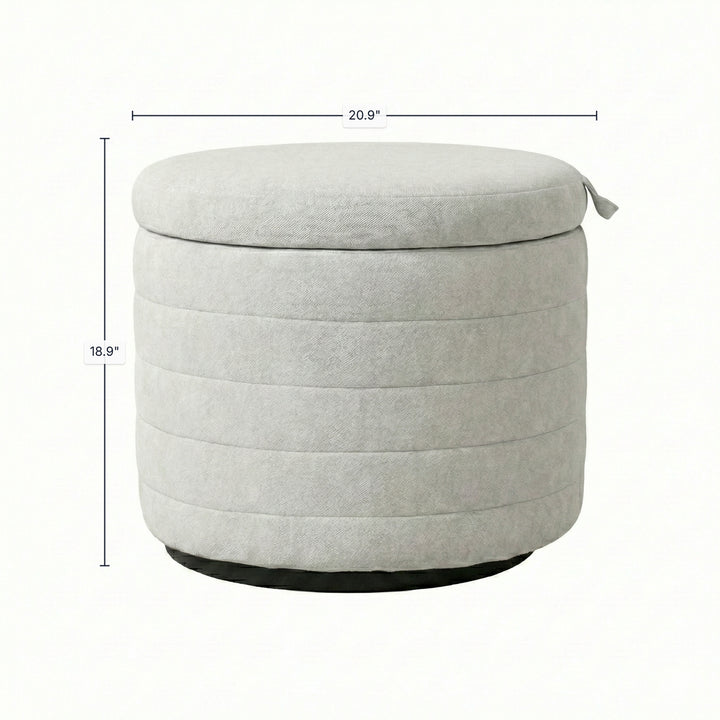 Elio Storage Ottoman - Platinum