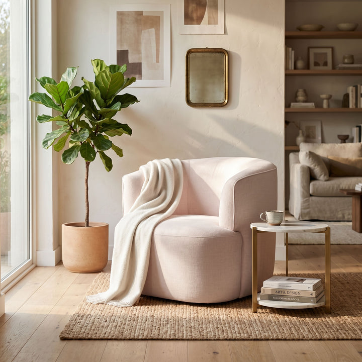 Fireside Swivel Club Chair - Blush