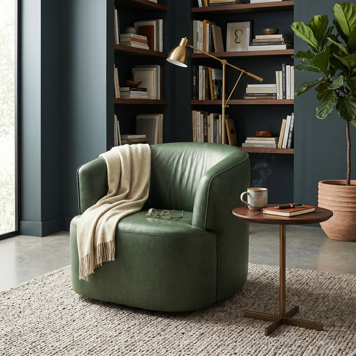 Fireside Swivel Club Chair - Forest Green