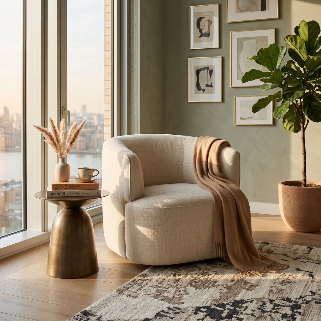 Fireside Swivel Club Chair - Tuscan Oatmeal