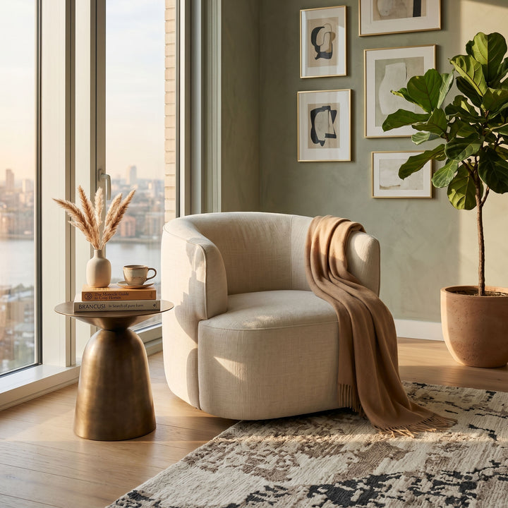 Fireside Swivel Club Chair - Tuscan Oatmeal