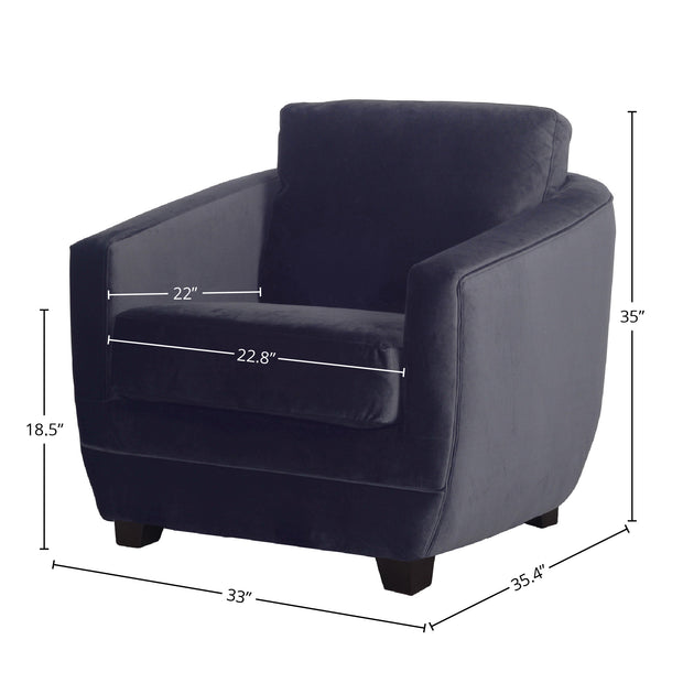 Baltimo Club Chair - Velvet Black
