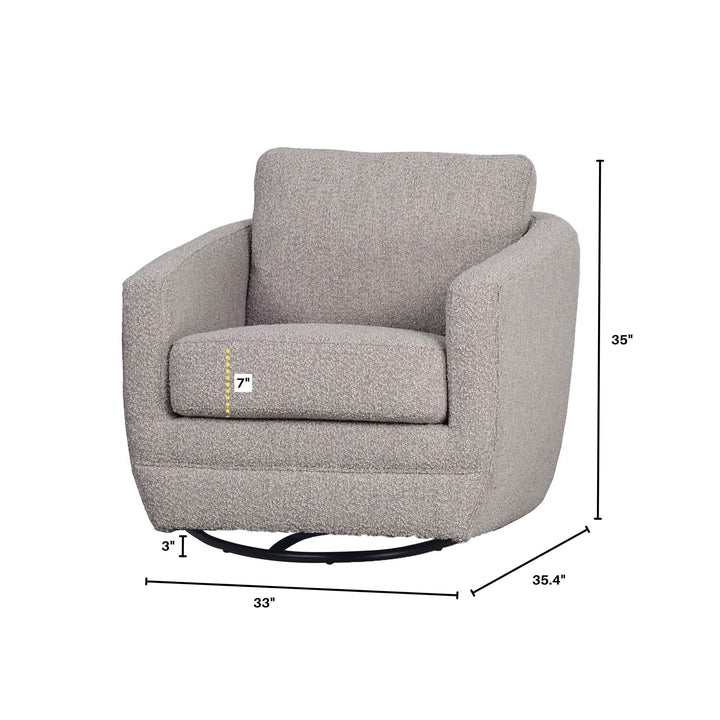 Baltimo Swivel Glider - Boucle Grey