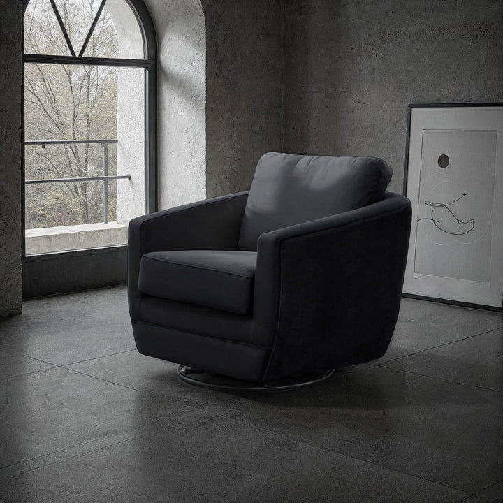Baltimo Swivel Glider - Velvet Black