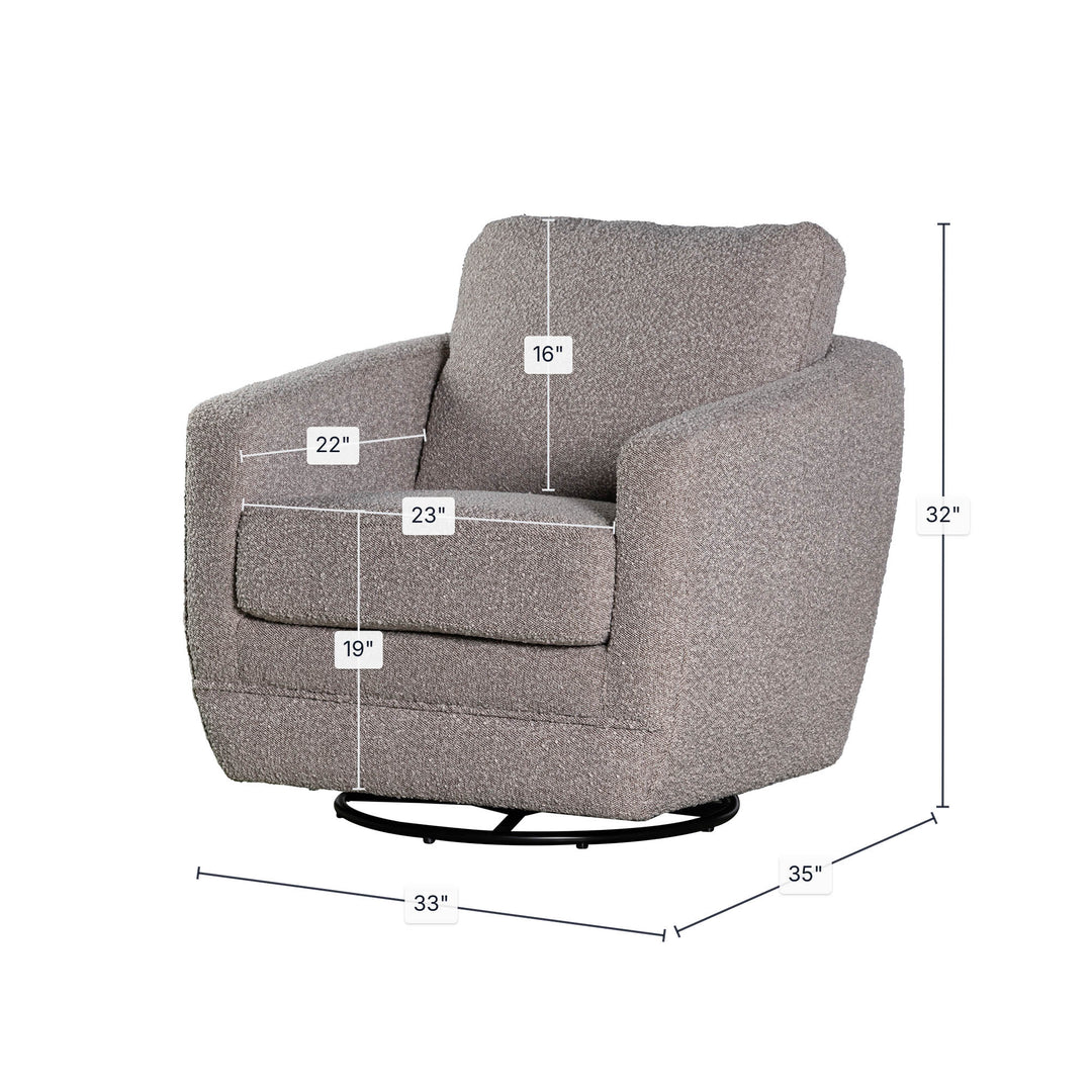 Baltimo Swivel Glider - Boucle Greige (VT)