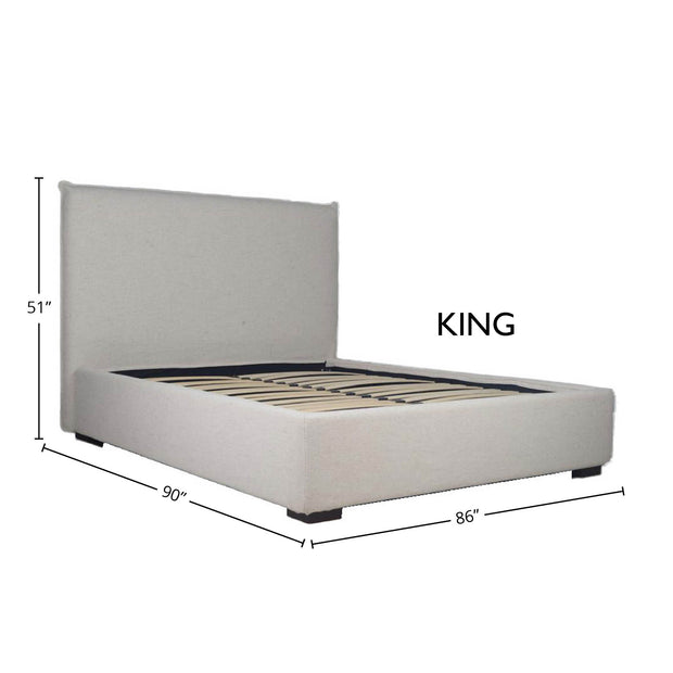 Allure Storage King Bed - Maya Oatmeal