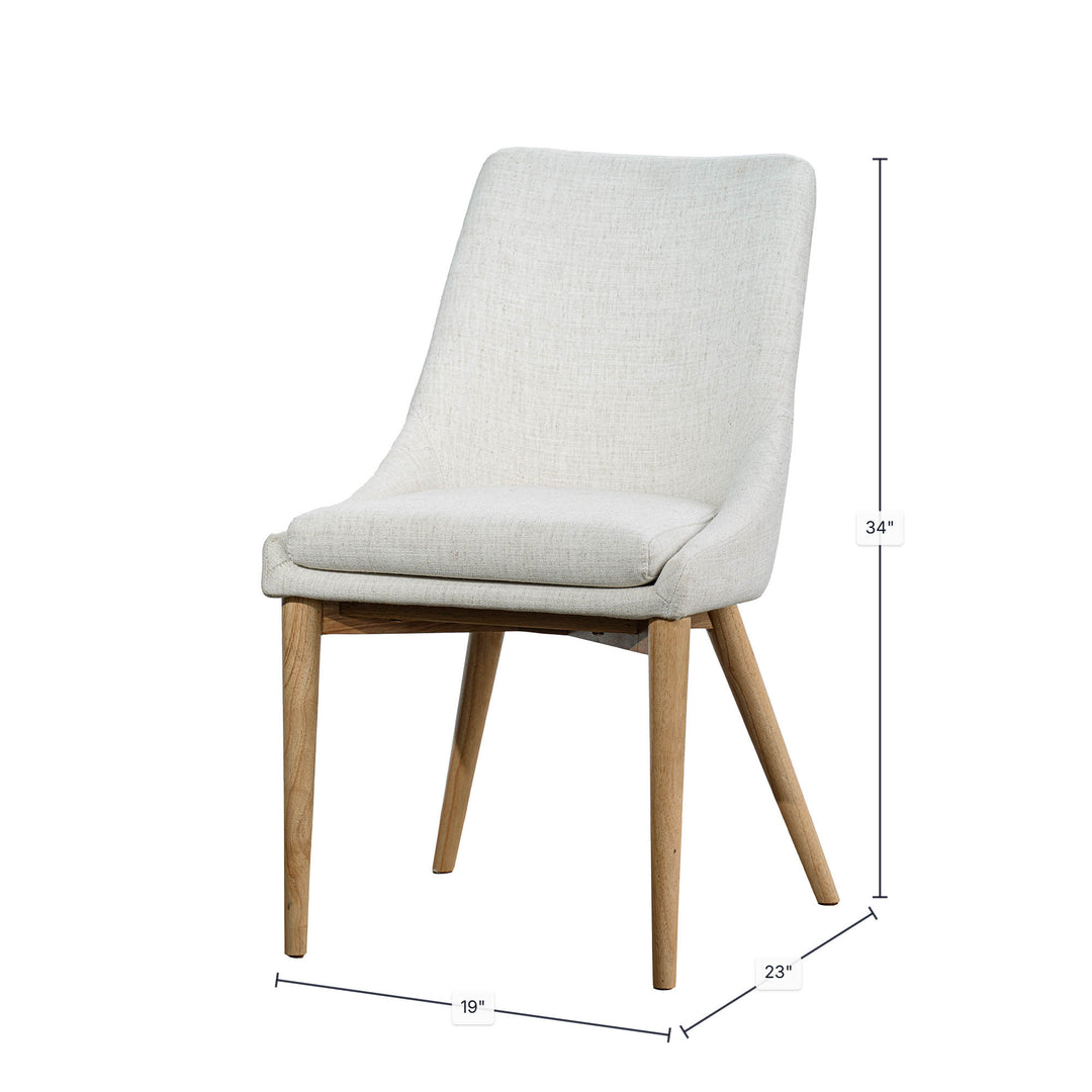 Fritz Side Dining Chair - Ivory w/ Natural Leg