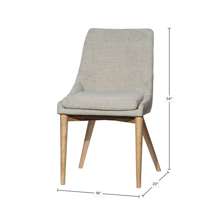 Fritz Side Dining Chair - Taupe w/ Natural Leg