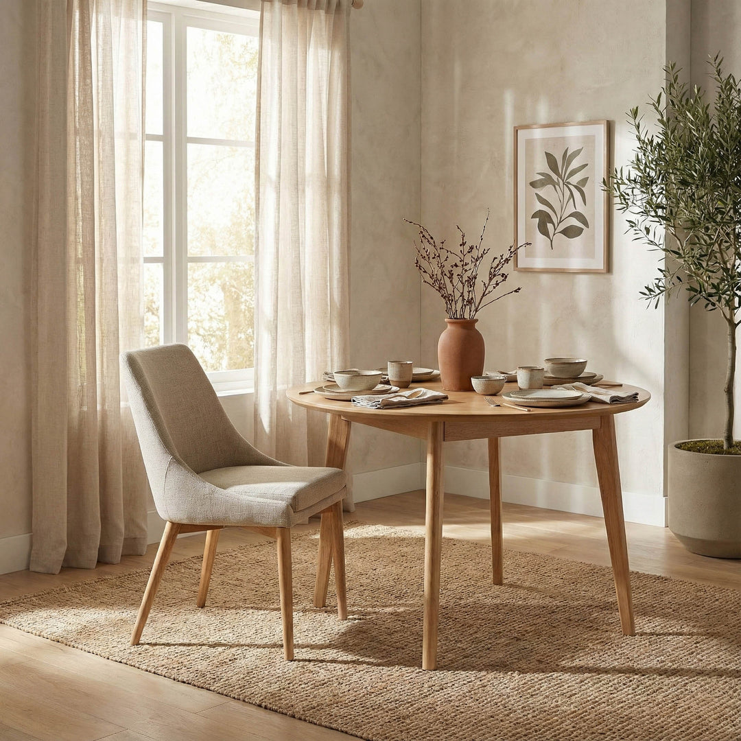 Fritz Side Dining Chair - Taupe w/ Natural Leg