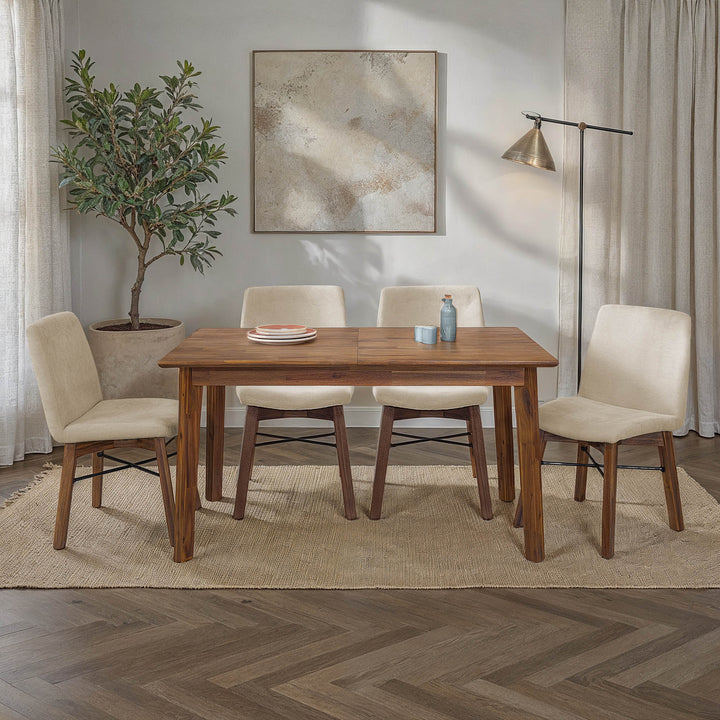 Gia Small Extension Dining Table 55/71” - Warm Pecan