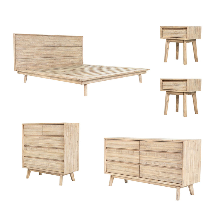 Gia King Bedroom Set - Light Driftwood
