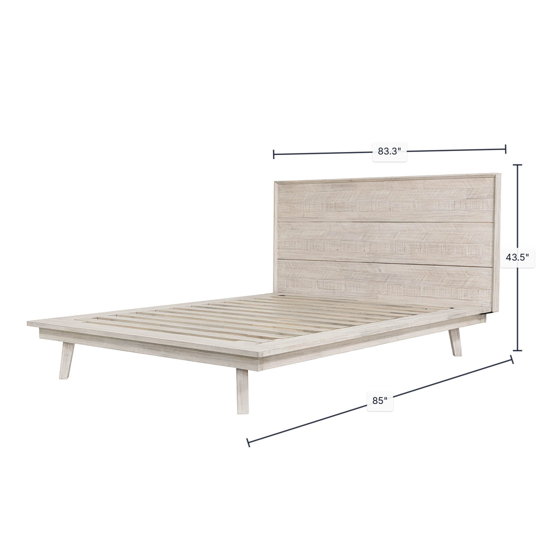 Gia King Bed - Whitewash