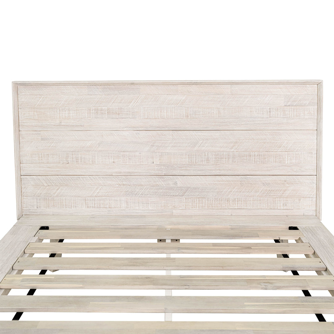 Gia King Bed - Whitewash