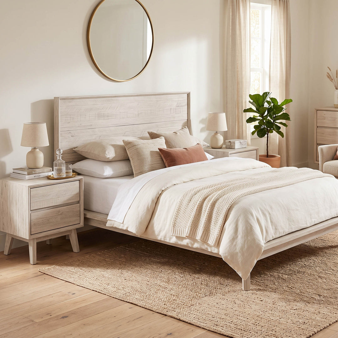 Gia Queen Bed - Whitewash