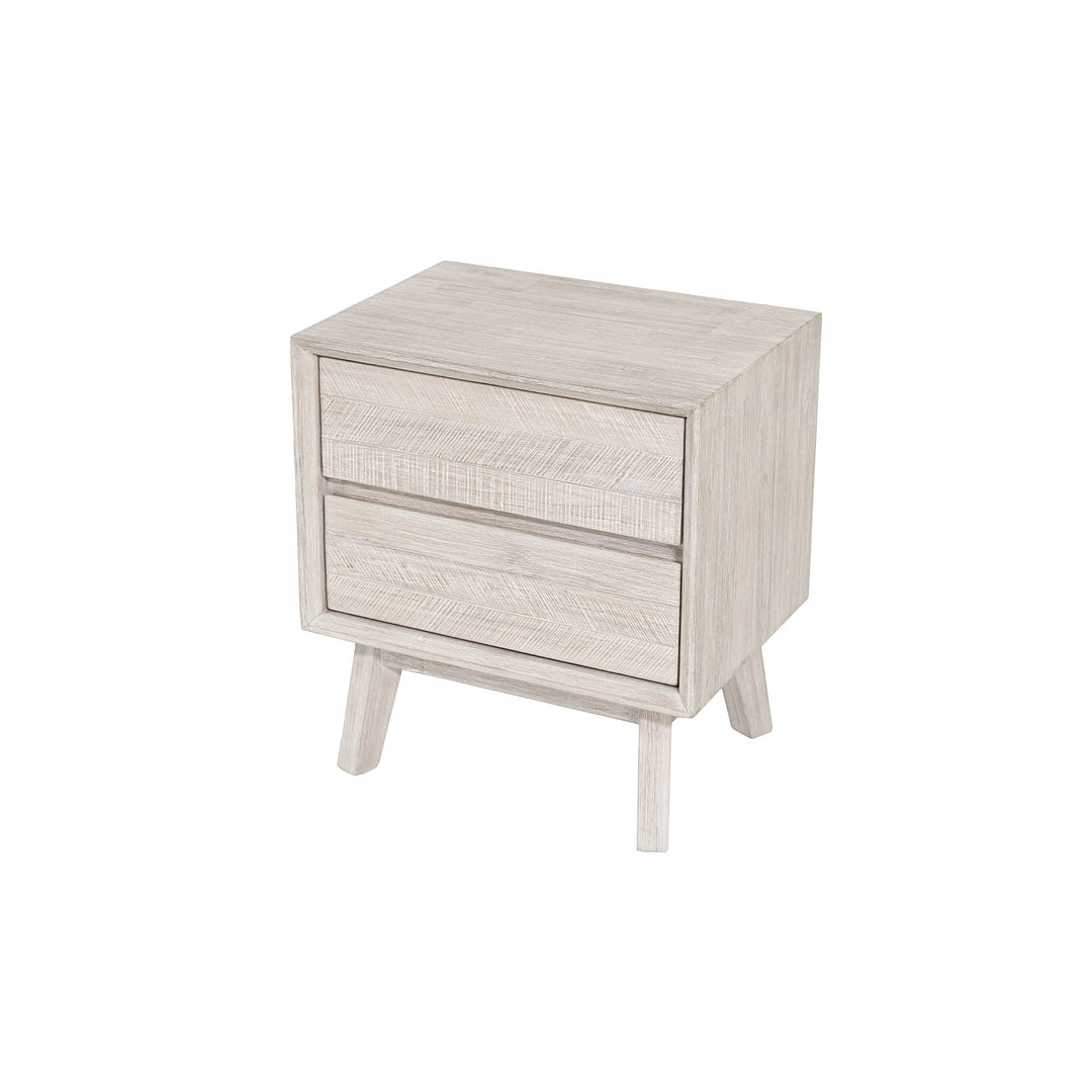 Gia 2 Drawer Nightstand - Whitewash