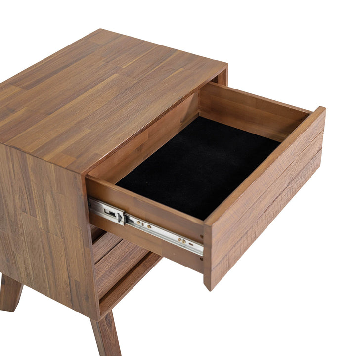 Gia 2 Drawer Nightstand - Warm Pecan