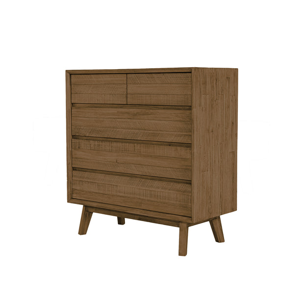 Gia 5 Drawer Chest - Warm Pecan