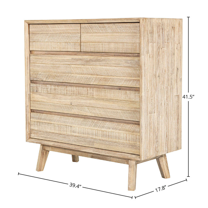 Gia 5 Drawer Chest - Light Driftwood
