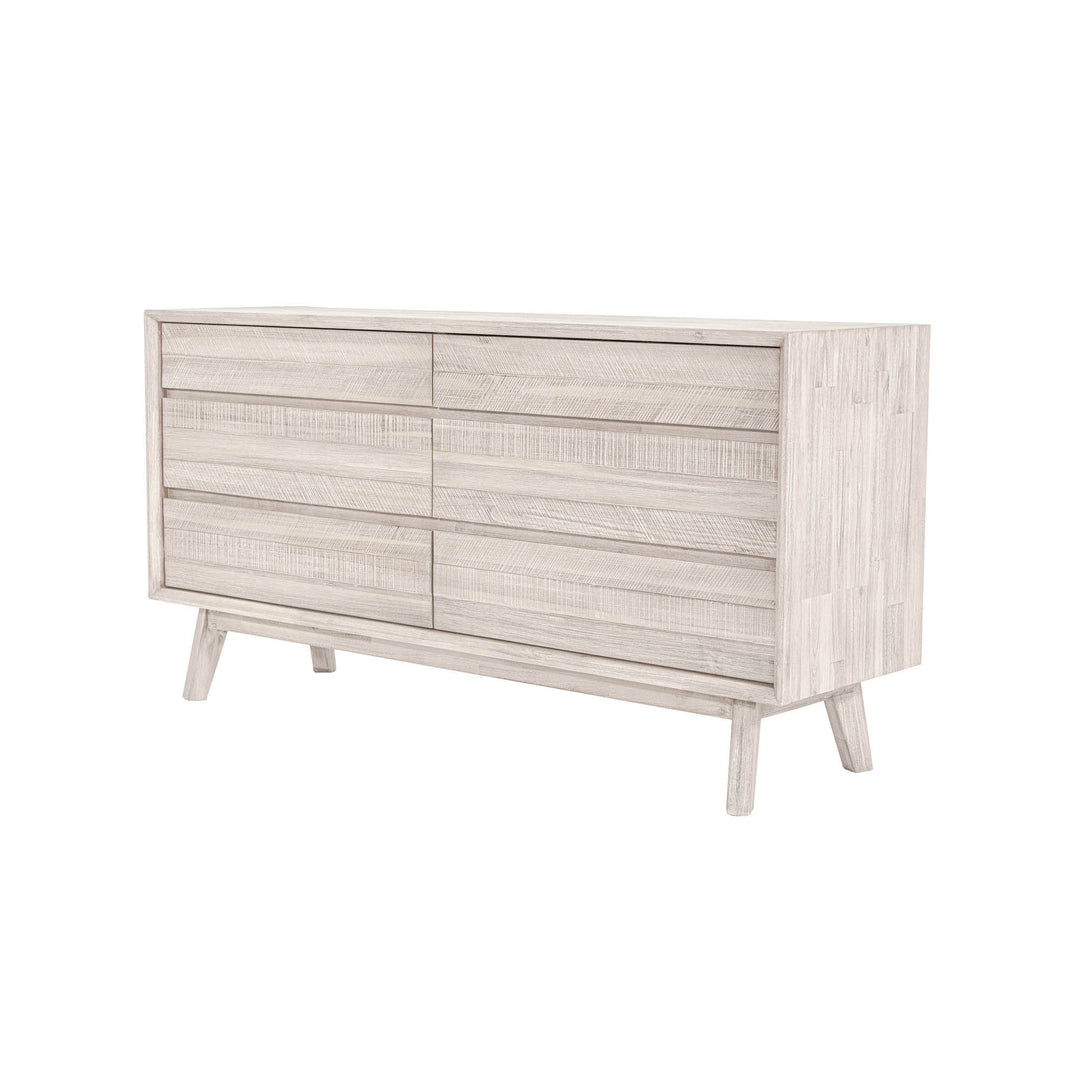 Gia 6 Drawer Dresser - Whitewash