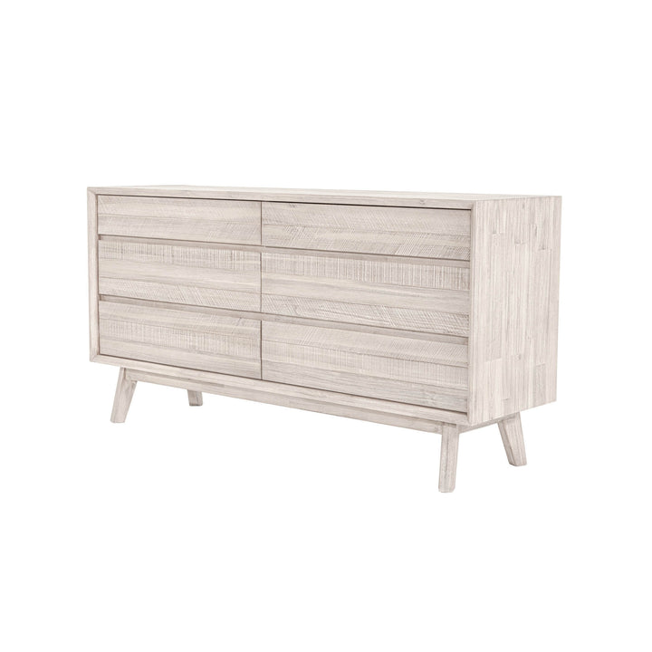 Gia 6 Drawer Dresser - Whitewash