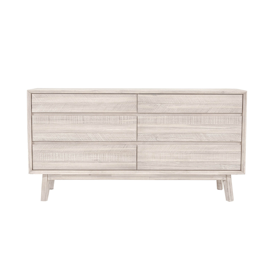 Gia 6 Drawer Dresser - Whitewash