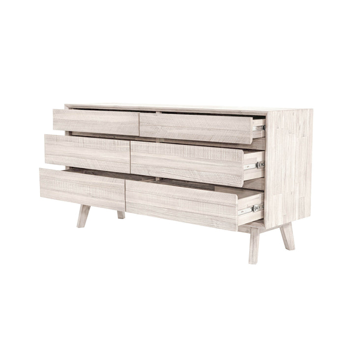 Gia 6 Drawer Dresser - Whitewash