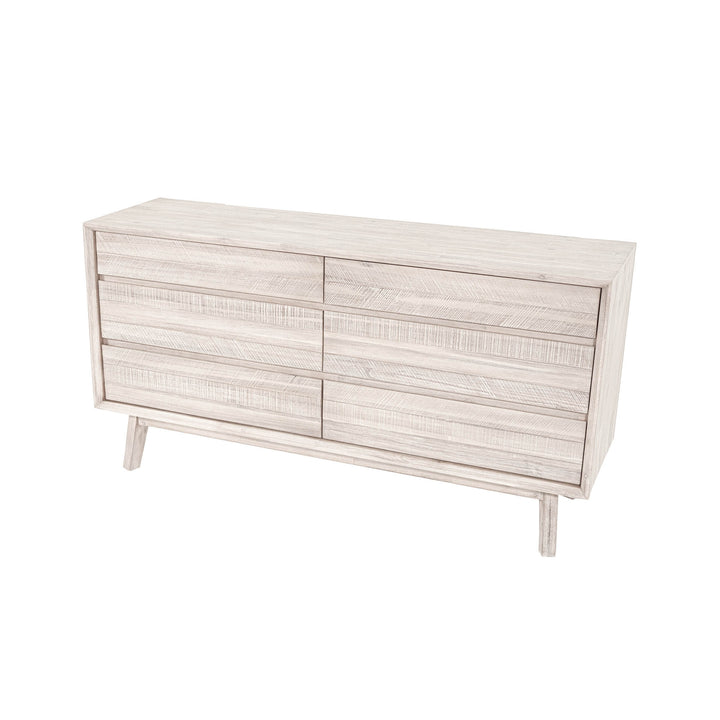 Gia 6 Drawer Dresser - Whitewash