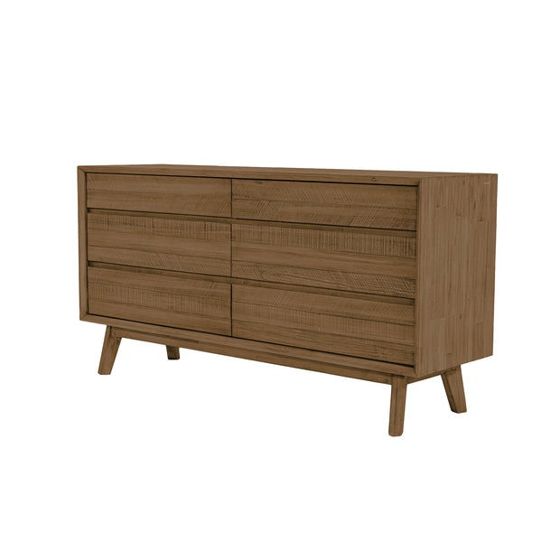 Gia 6 Drawer Dresser - Warm Pecan