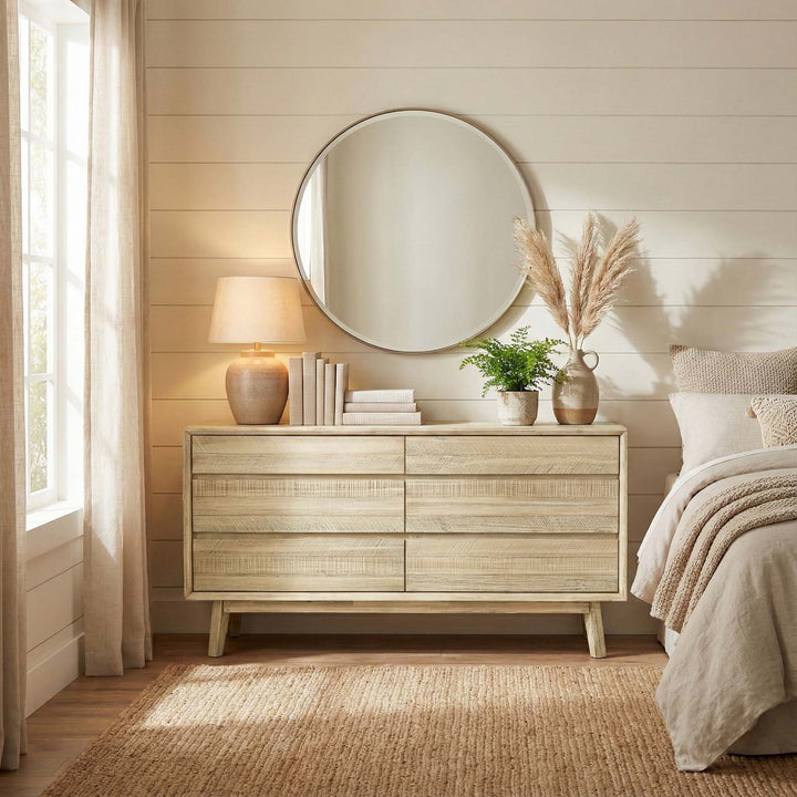 Gia 6 Drawer Dresser - Light Driftwood