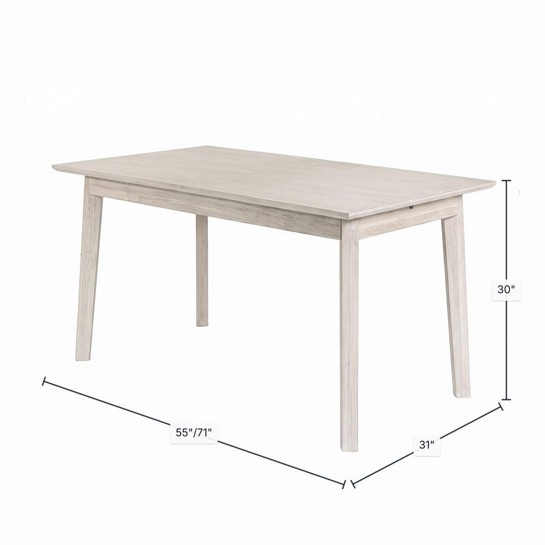Gia Small Extension Dining Table w/ Butterfly System 55/71” - Whitewash