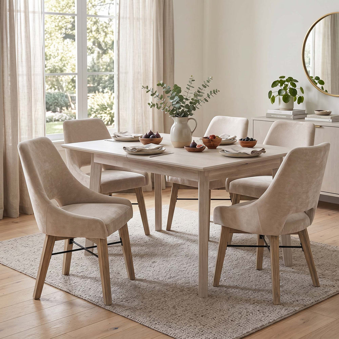 Gia Small Extension Dining Table w/ Butterfly System 55/71” - Whitewash