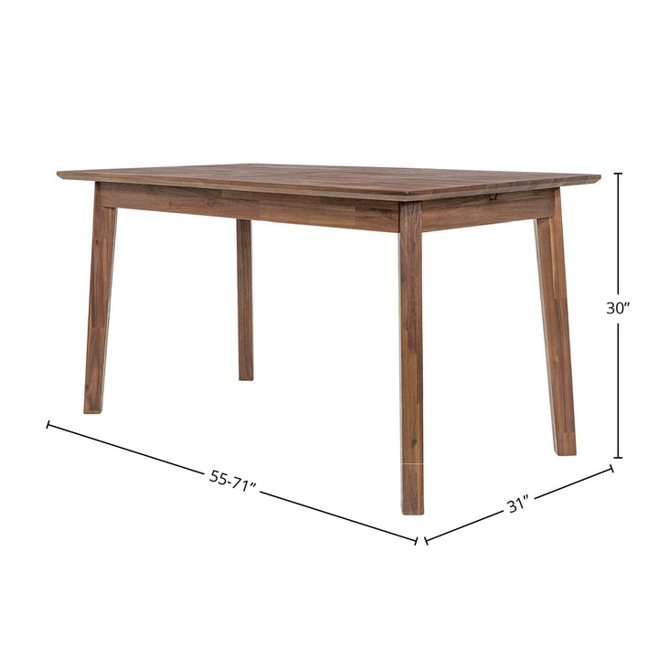 Gia Small Extension Dining Table 55/71” - Warm Pecan