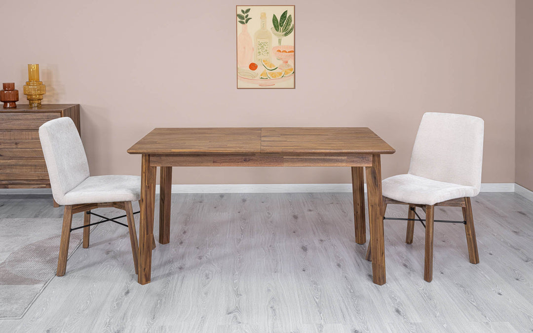 Gia Small Extension Dining Table 55/71” - Warm Pecan