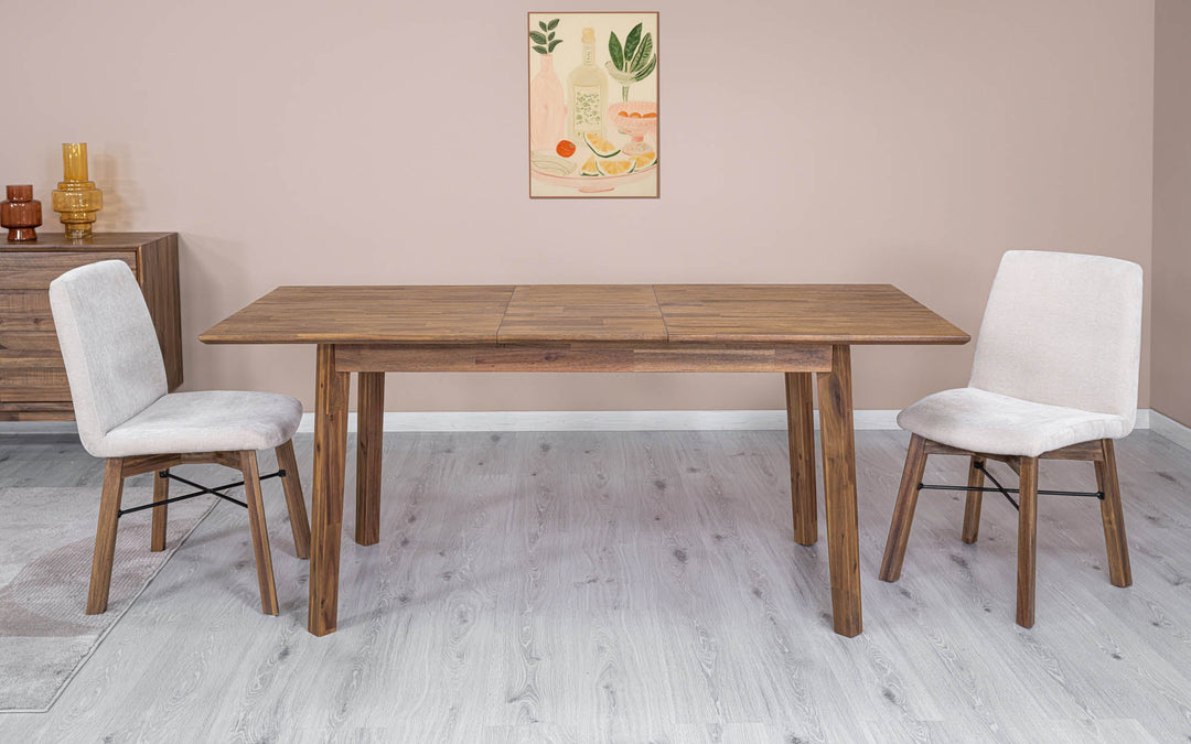 Gia Small Extension Dining Table 55/71” - Warm Pecan