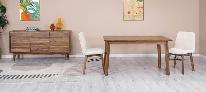 Gia Small Extension Dining Table 55/71” - Warm Pecan