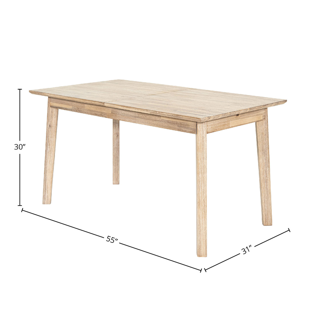 Gia Small Extension Dining Table 55/71” - Light Driftwood
