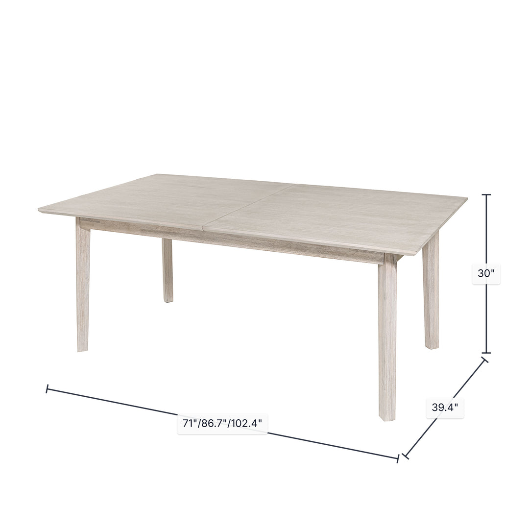 Gia Extension Dining Table 71/102" - Whitewash