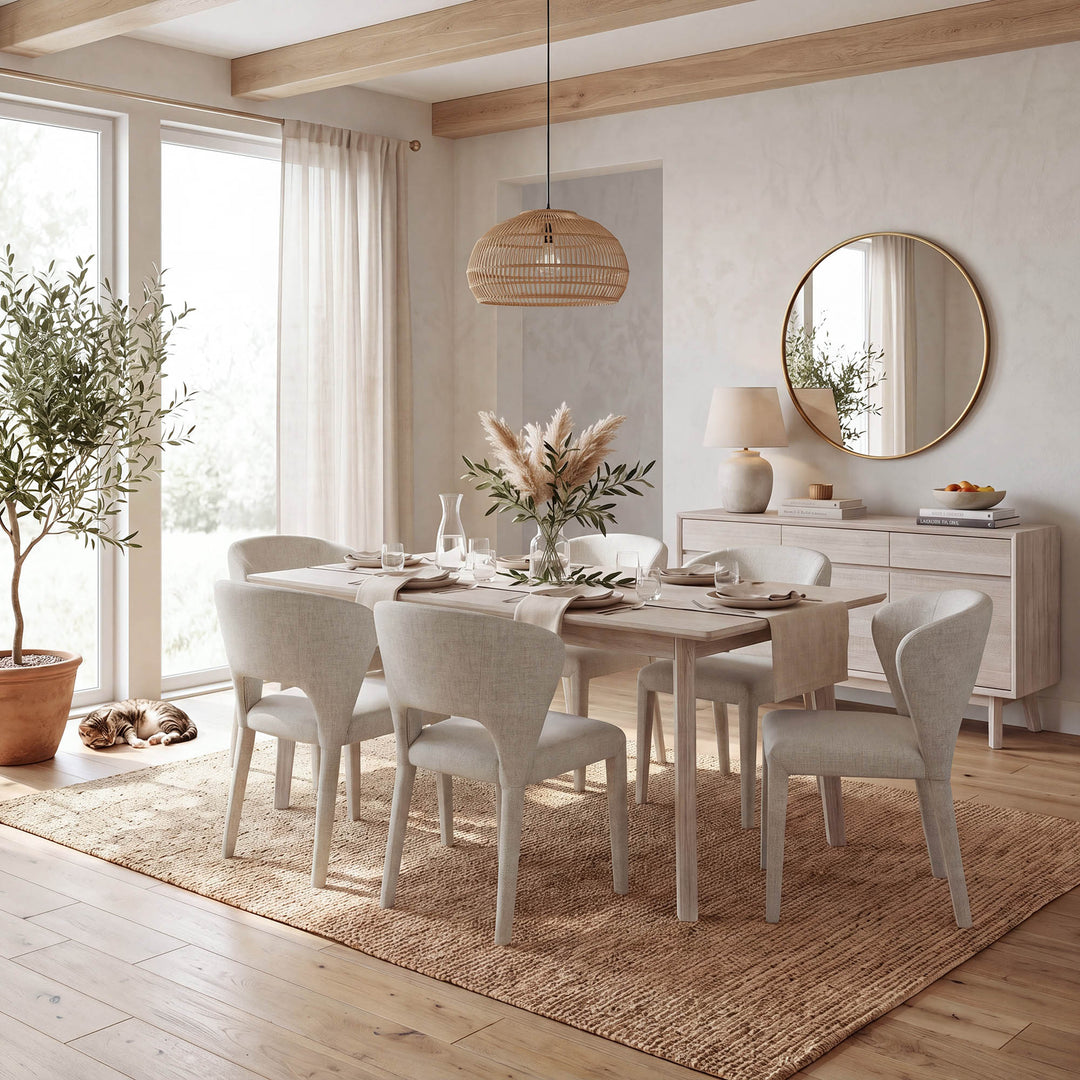 Gia Extension Dining Table 71/102" - Whitewash