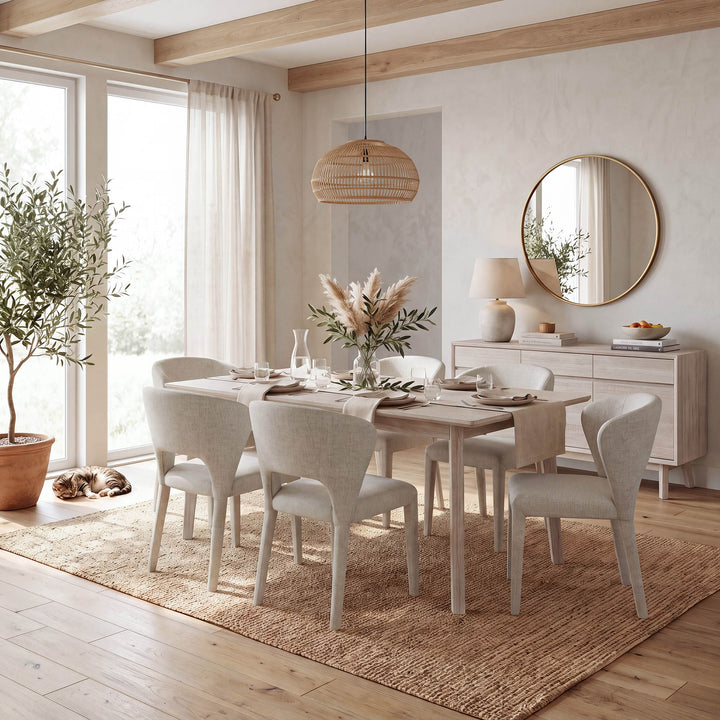 Gia Extension Dining Table 71/102" - Whitewash