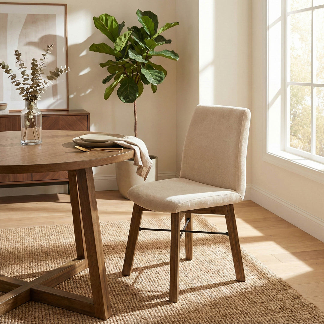 Gia Dining Chair - Warm Pecan - Sand