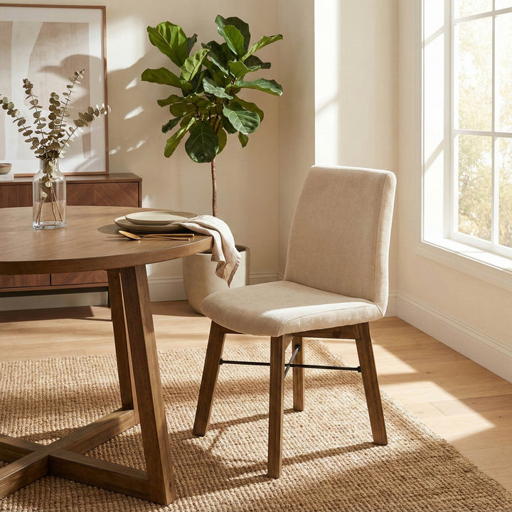 Gia Dining Chair - Warm Pecan - Sand